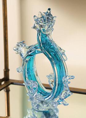 琉璃抽象艺术浪花摆件财源滚滚现代轻奢客厅玄关电视柜酒柜装饰品