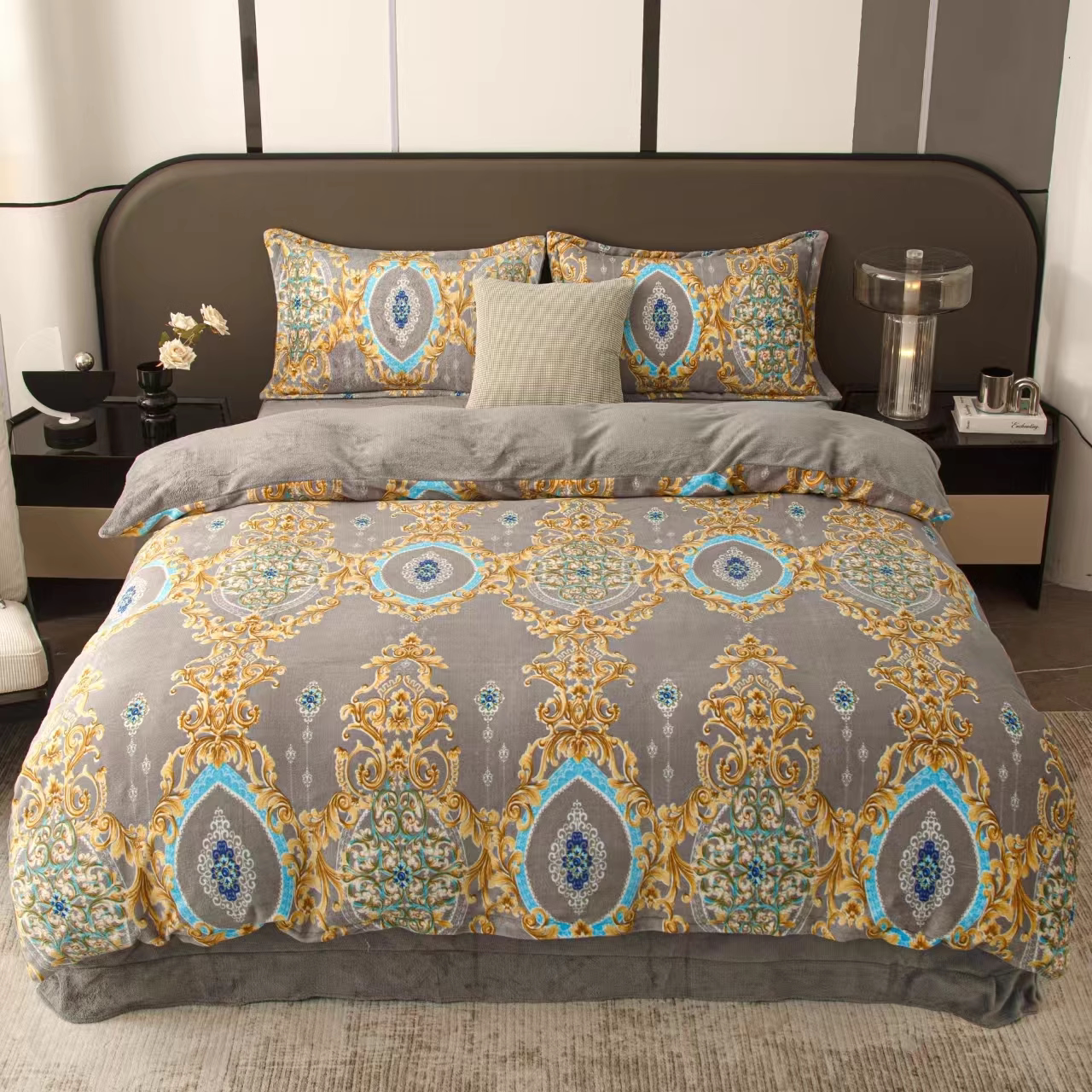 牛奶绒四件套加绒床单被套冬天法兰绒被罩单件水晶绒珊瑚绒四件套