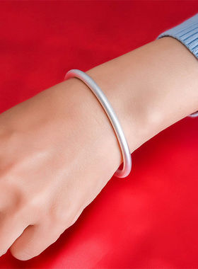 古法传承镀银手镯女S纯银