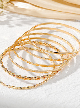 菱形饰品麻花欧美跨境6件套光面