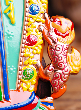 极速惠尔美尼泊尔黄铜铸造手工彩C绘十相自在牌图家用摆件室内挂