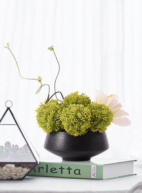 新中式仿真花艺绿植盆栽餐桌酒柜样板房洽谈室客厅玄关装饰品摆件