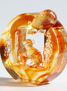 琉璃老鼠摆件非你莫属情侣情人节结婚定制轻奢生日礼物家居装饰品