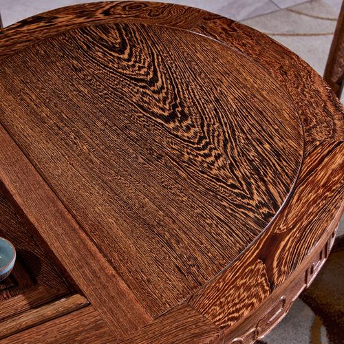 王木匠 鸡翅木茶台腰型茶桌 功夫茶几组合 实木红木中式明清古典 - 图0