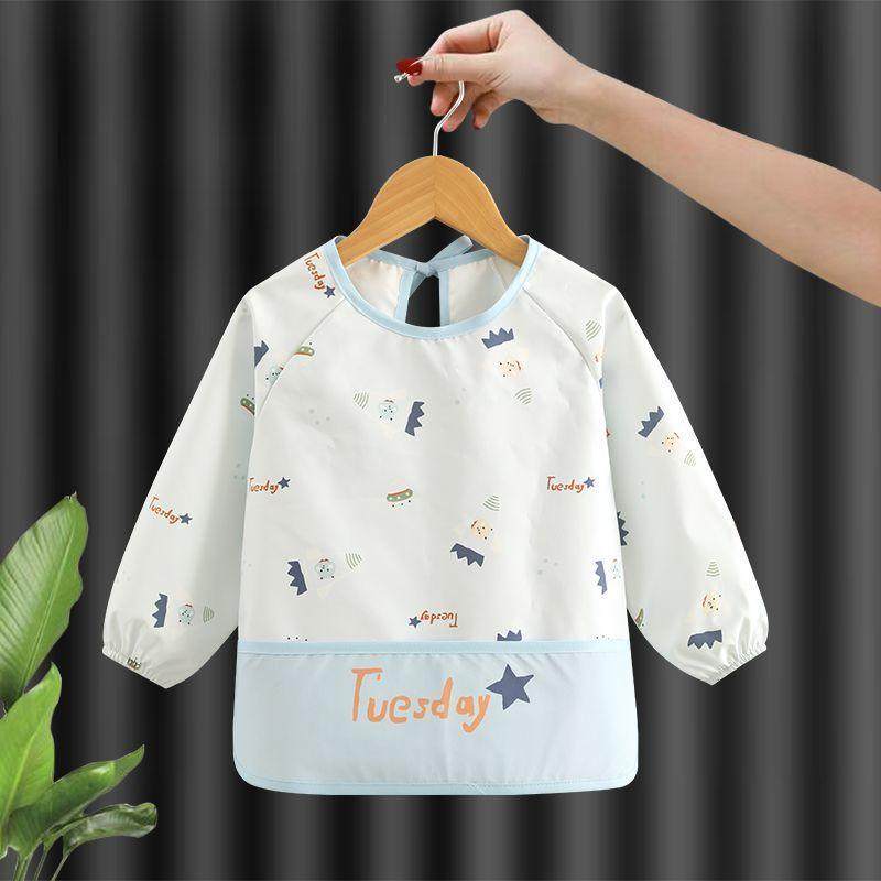 儿童罩衣宝宝吃饭围兜幼儿园防水防脏男女长袖围裙婴儿反穿衣护衣,淘宝优惠券,粉丝福利购,淘宝优惠卷
