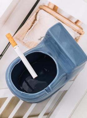 陶瓷创意时尚马桶型烟灰缸轻奢防