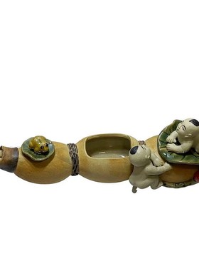 结婚礼品陶瓷莲藕童子多子寓意家居装饰吉祥摆件客厅创意礼品花插