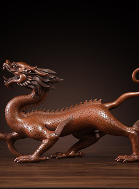 纯紫铜龙摆件青龙白虎朱雀玄武四神兽中式家居公司乔迁开业礼品