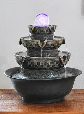 八方来财风水轮流水喷泉摆件循环水办公桌装饰客厅桌面招财凤水球