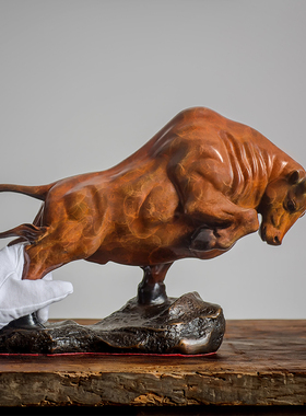 铜韵堂丨铜牛摆件华尔街股市牛气冲天办公桌客厅扭转乾坤工艺礼品