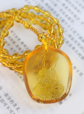 新品禅悦佛艺半手工古法琉璃观音菩萨佛像吊N坠挂饰佛牌男女生项
