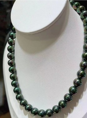 新品绿色贝珠项链文玩时尚毛衣链佛珠挂件简约百搭W礼物T828