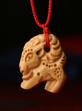 极速十二生肖吊坠桃木12属相羊项链男女士K木质随身饰品平安创意
