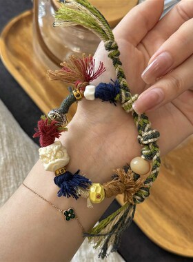 新品藏风多巴胺手绳象p牙果醒狮配纯铜智慧眼菱镁矿镶嵌无相桶珠S