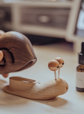 极速原上城蜗牛扩香木q香薰摆件礼物实木车载家居装饰扩香创意汽