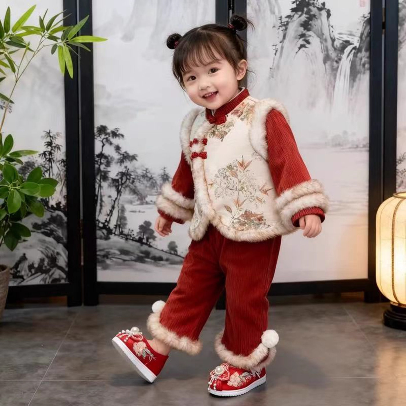 周岁宝宝抓周服拜年服2026冬季套装新年过年喜庆衣服男女童新中式,淘宝优惠券,粉丝福利购,淘宝优惠卷