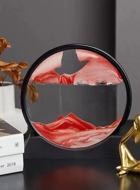 速发创意3D流沙画沙漏摆件桌面装饰品摆件圆盘流沙男女生高级生日