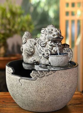 极速品优良招财进宝中式水景玄关流水茶桌摆件装饰循环Y水乔迁开