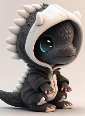 亚马逊热卖新款万圣节精灵摆件时尚创意摆件恐龙氛围场景布置道具