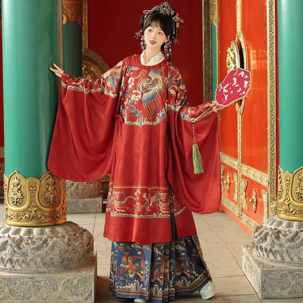 原创汉服女2025新款明制正品长衫圆领袍马面裙重工印花秋冬季套装,淘宝优惠券,粉丝福利购,淘宝优惠卷