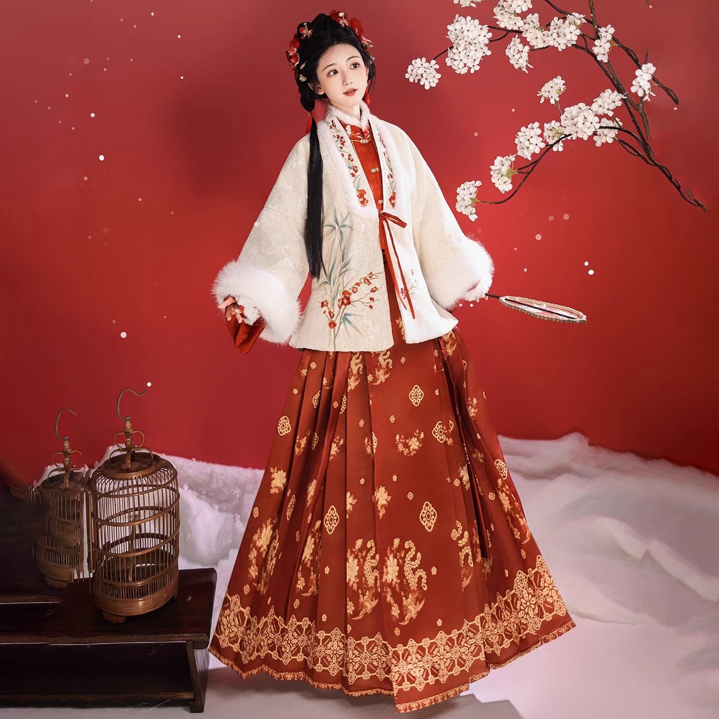 原创明制汉服女2025新款中国风冬季短袄内搭马面裙加绒拜年服古装,淘宝优惠券,粉丝福利购,淘宝优惠卷