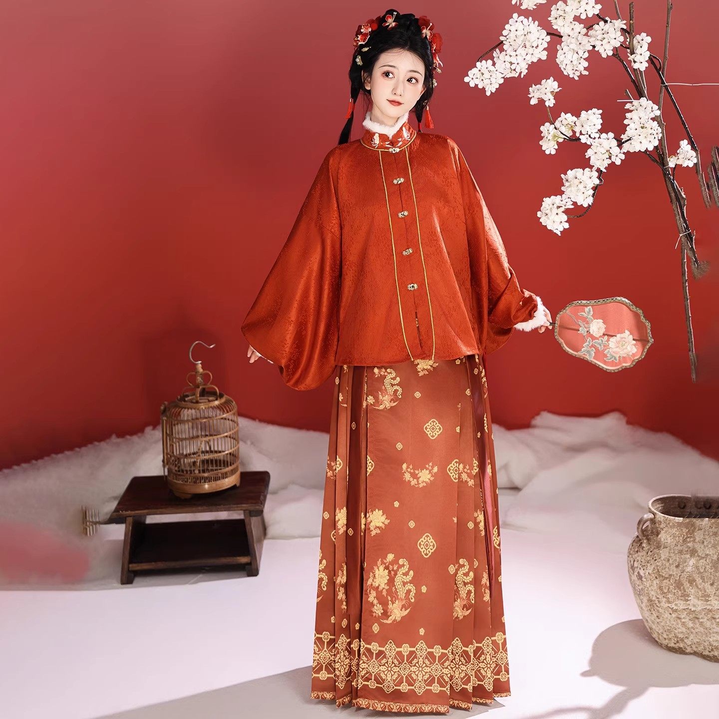 原创明制汉服女2025新款中国风冬季短袄内搭马面裙加绒拜年服古装,淘宝优惠券,粉丝福利购,淘宝优惠卷