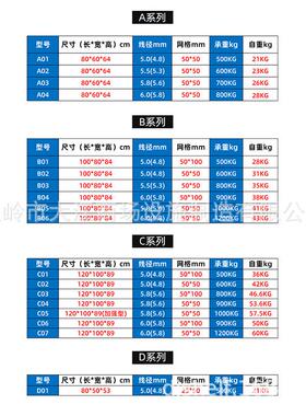 现充足格WOX移动可周转箱折叠物料箱超大网箱收纳托盘货仓储笼车