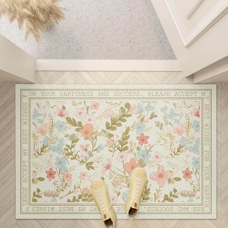 清新简约碎花 入户门丝圈地垫超大门垫门厅大门口地毯进门脚垫古,淘宝优惠券,粉丝福利购,淘宝优惠卷