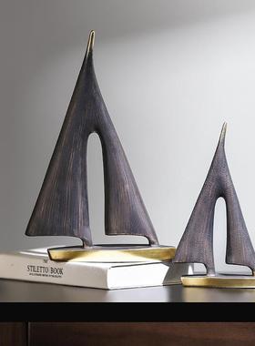 一帆风顺帆船创意摆件家居客厅酒柜电视柜办公桌面装饰品乔迁摆设