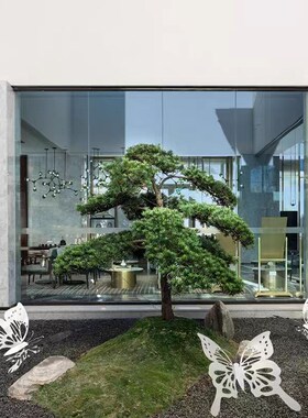 定制不锈钢仿真蝴蝶摆件户外庭院草坪昆虫动物雕塑花园装饰