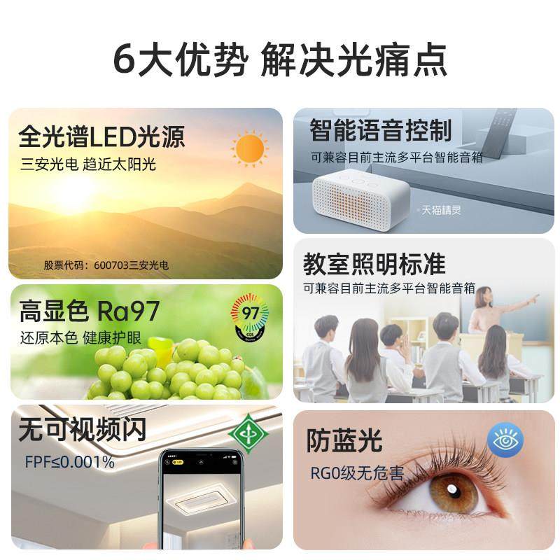 VVS 无叶隐形风扇灯2025年新款现代简约客厅吸顶灯主卧室灯具套餐,淘宝优惠券,粉丝福利购,淘宝优惠卷