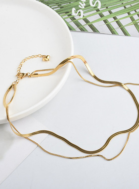 广东钛钢新款爆款锁骨链欧美风蛇骨链女主播时尚简约颈链厂家直销