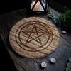 2-in-1 Pentagram five-pointed star wooden candle holder tray DIY candle holder ornaments Tarot peripheral supplies