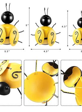 亚马逊跨境美式铁艺金属蜜蜂装饰 田园风大蜜蜂墙面装饰壁挂壁饰