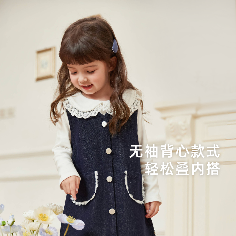 [防褪色]女童连衣裙无袖背心裙牛仔裙叠穿洋气女宝宝春装儿童裙子,淘宝优惠券,粉丝福利购,淘宝优惠卷