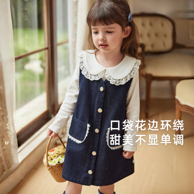 [防褪色]女童连衣裙无袖背心裙牛仔裙叠穿洋气女宝宝春装儿童裙子,淘宝优惠券,粉丝福利购,淘宝优惠卷
