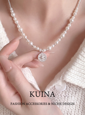 碎银子珍珠项链女款脖子配饰品
