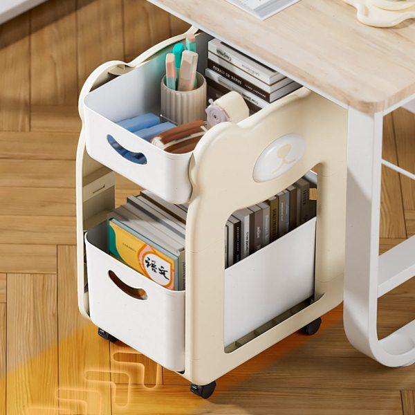 书包置物架可移动小推车桌下书本收纳架子家用多层书架桌面夹缝柜,淘宝优惠券,粉丝福利购,淘宝优惠卷