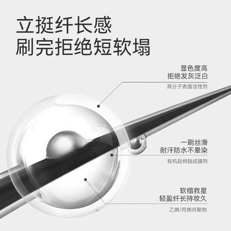 新款！AKF睫毛膏打底膏轻羽纤长丰盈浓密卷翘防水防汗持久不晕染