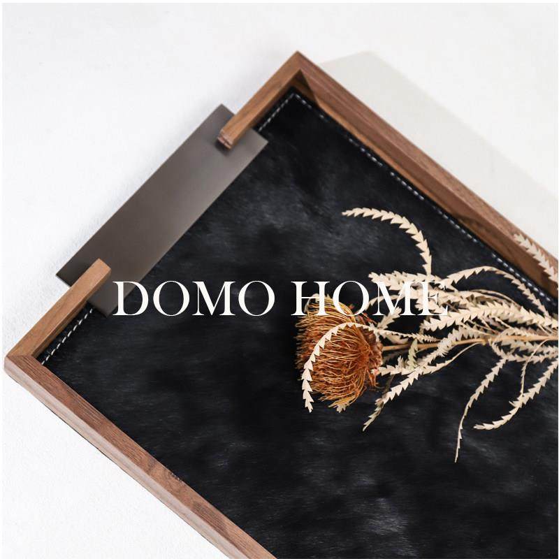 欧式轻奢覆古胡桃木马毛香薰托 托盘首饰盘客厅茶几家居衣帽间收,淘宝优惠券,粉丝福利购,淘宝优惠卷