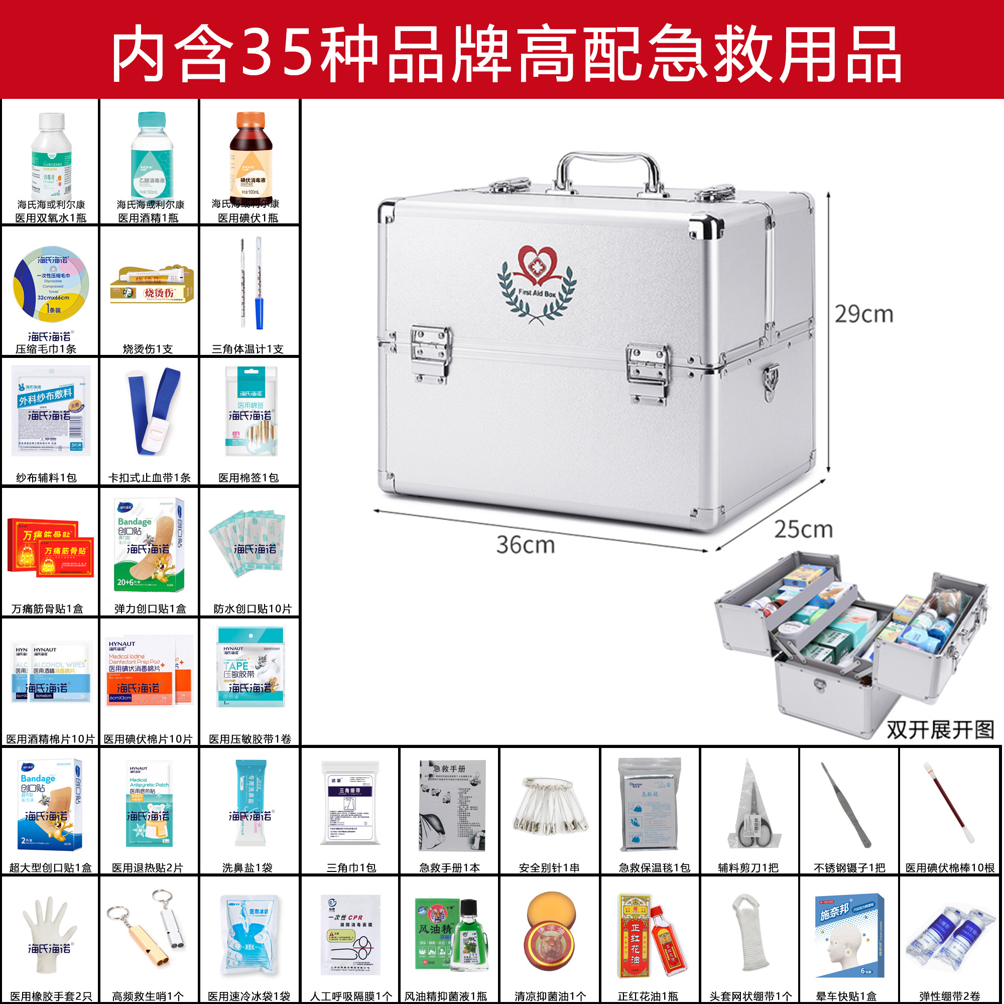 医药箱家用家庭装大容量医疗急救箱应急包全套医用药品药物收纳盒 - 图1