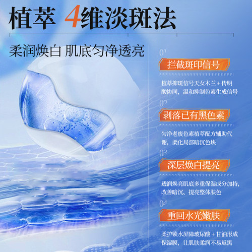 水优季美白祛斑四件套装专利美白烟酰胺肤研淡斑补水保湿提亮护肤 - 图2
