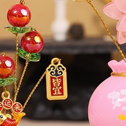 2025年新款树脂发财树摆件精致工艺绿植家居汽车礼品高雅创意绿叶