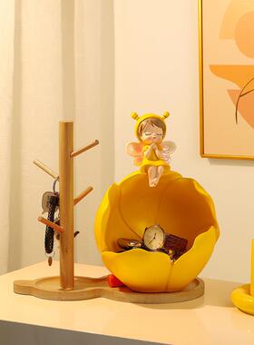 玄关花仙子摆件仙子客厅卡通家创花仙子意收居纳玄钥匙关收纳桌面