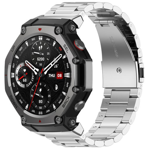 适用华米amazfit Trex3表带跃我trex2金属七株钢带腕带霸王龙华米TrexUltra2男女三株不锈钢华米Trex Pro表带 - 图2