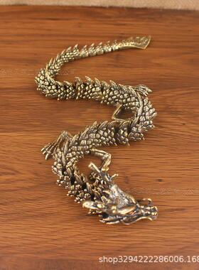 升级镜面款黄铜金龙可活动中国龙爆款热销3D神龙摆件古玩生肖铜龙