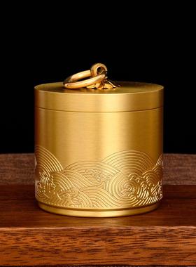 铜工艺品精雕百福海浪祥云车载烟灰缸