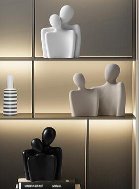 现代创意极简抽象人物情侣摆件客厅小众意式艺术家居饰品装饰礼物