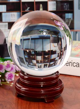 水晶球摆件透明白圆球玻璃客厅办公桌玄关家居装饰品拍照摄影道具