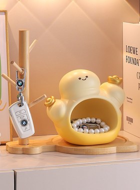 创意入户门玄关钥匙收纳即将发财摆件客厅桌面装饰品乔迁新居礼物